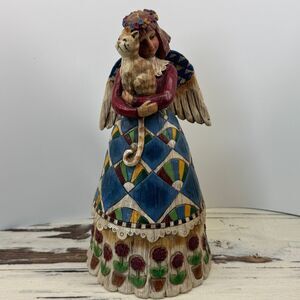Jim Shore Heartwood Creek Angel with Ginger Cat 105170 2002 Retired Enesco VTG